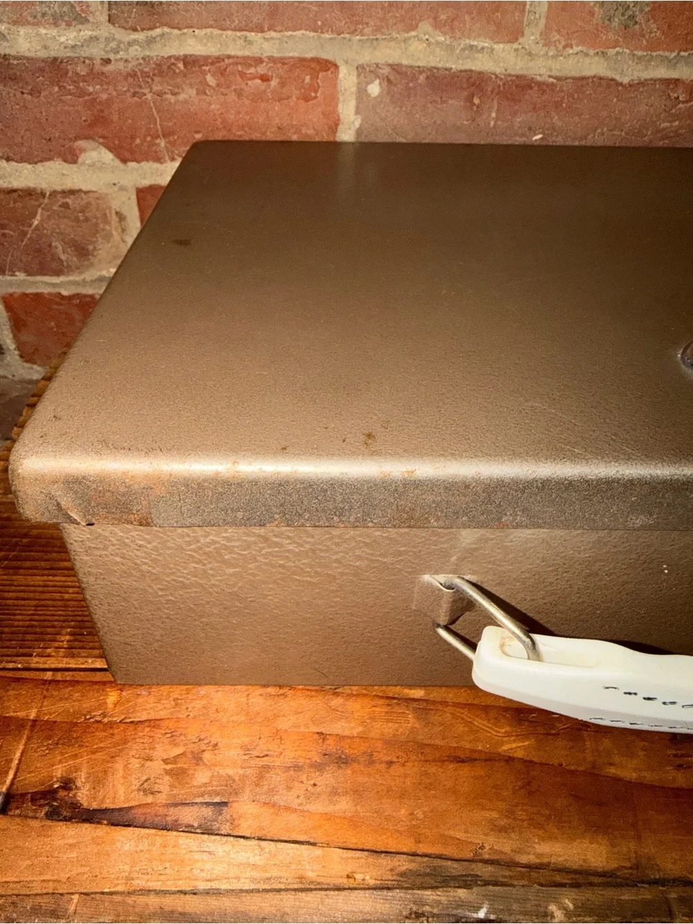 Metal Cash Box with White Handle